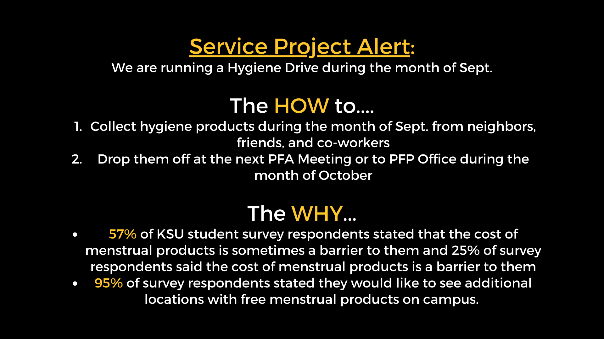 PFA Service Project for Sept. | Owl Family Hub